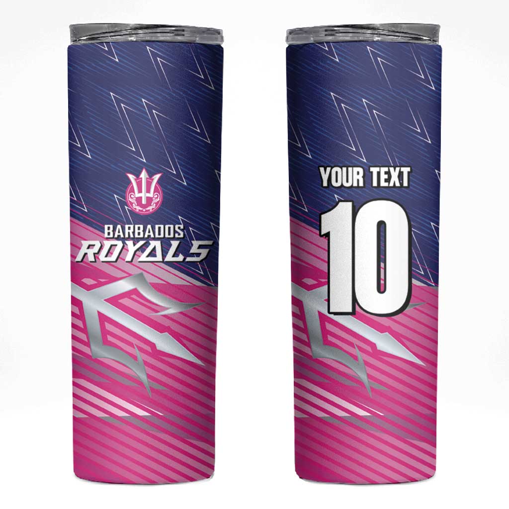 Custom Barbados Cricket Royals Skinny Tumbler Trident Symbol-Sporty Style LT03