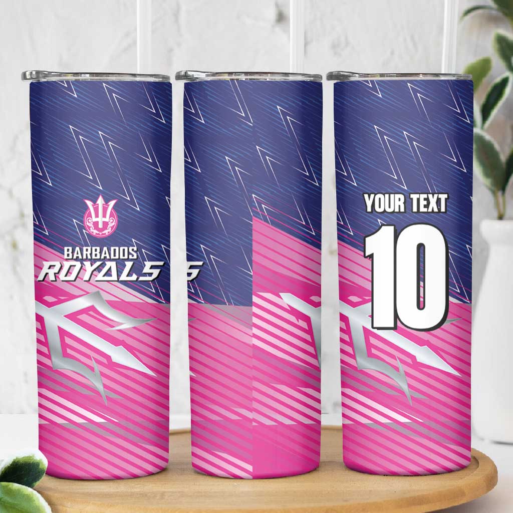 Custom Barbados Cricket Royals Skinny Tumbler Trident Symbol-Sporty Style LT03