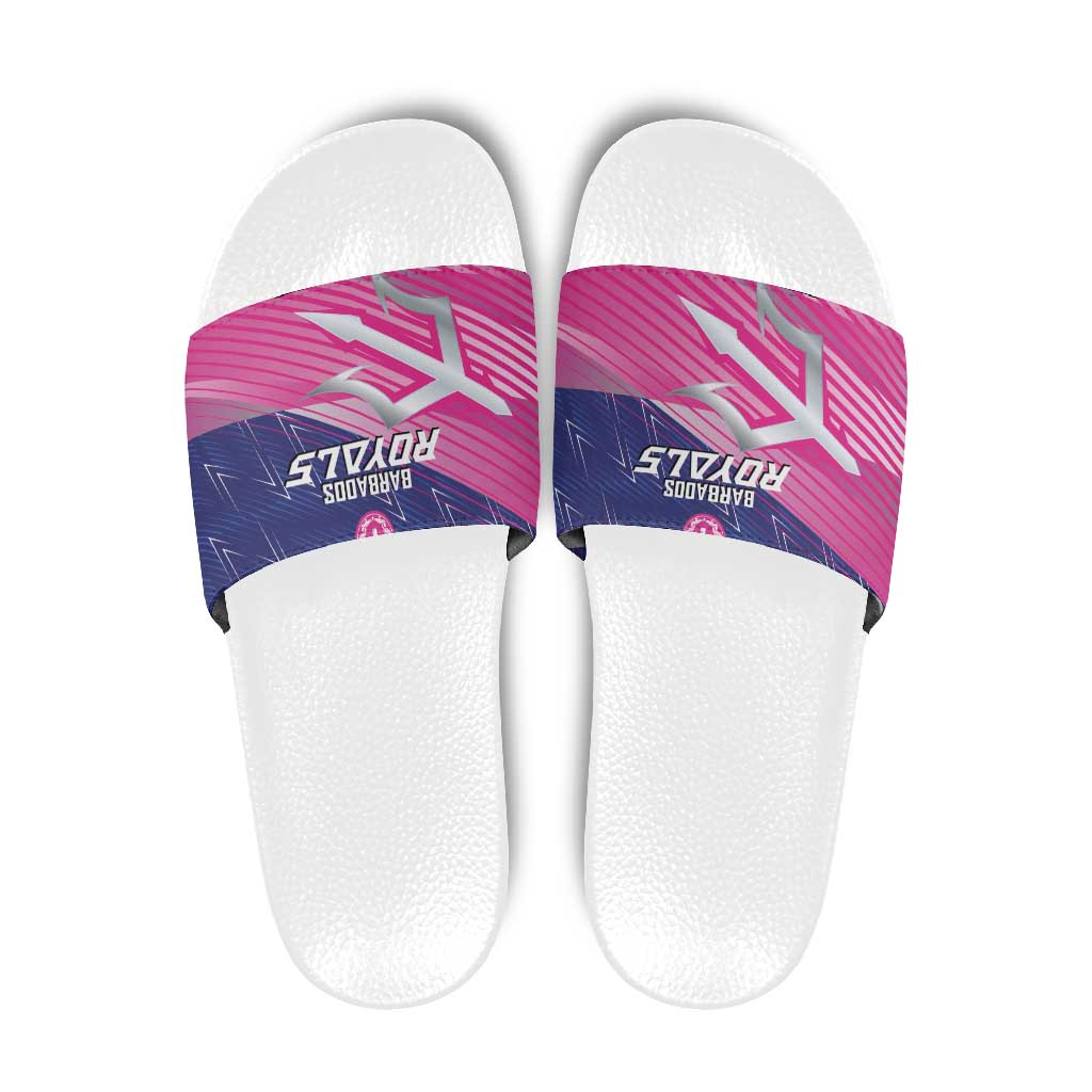 Barbados Cricket Royals Slide Sandals Sporty Style with Trident Symbol LT03