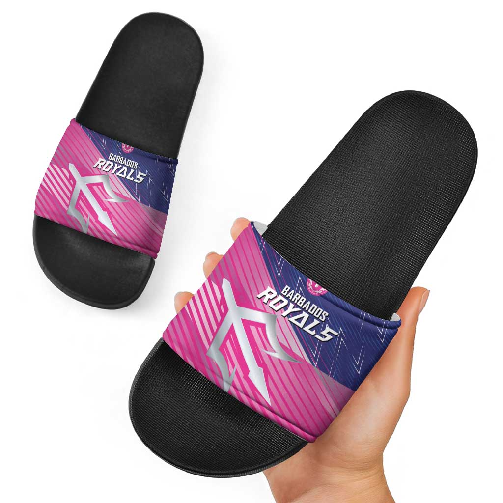 Barbados Cricket Royals Slide Sandals Sporty Style with Trident Symbol LT03