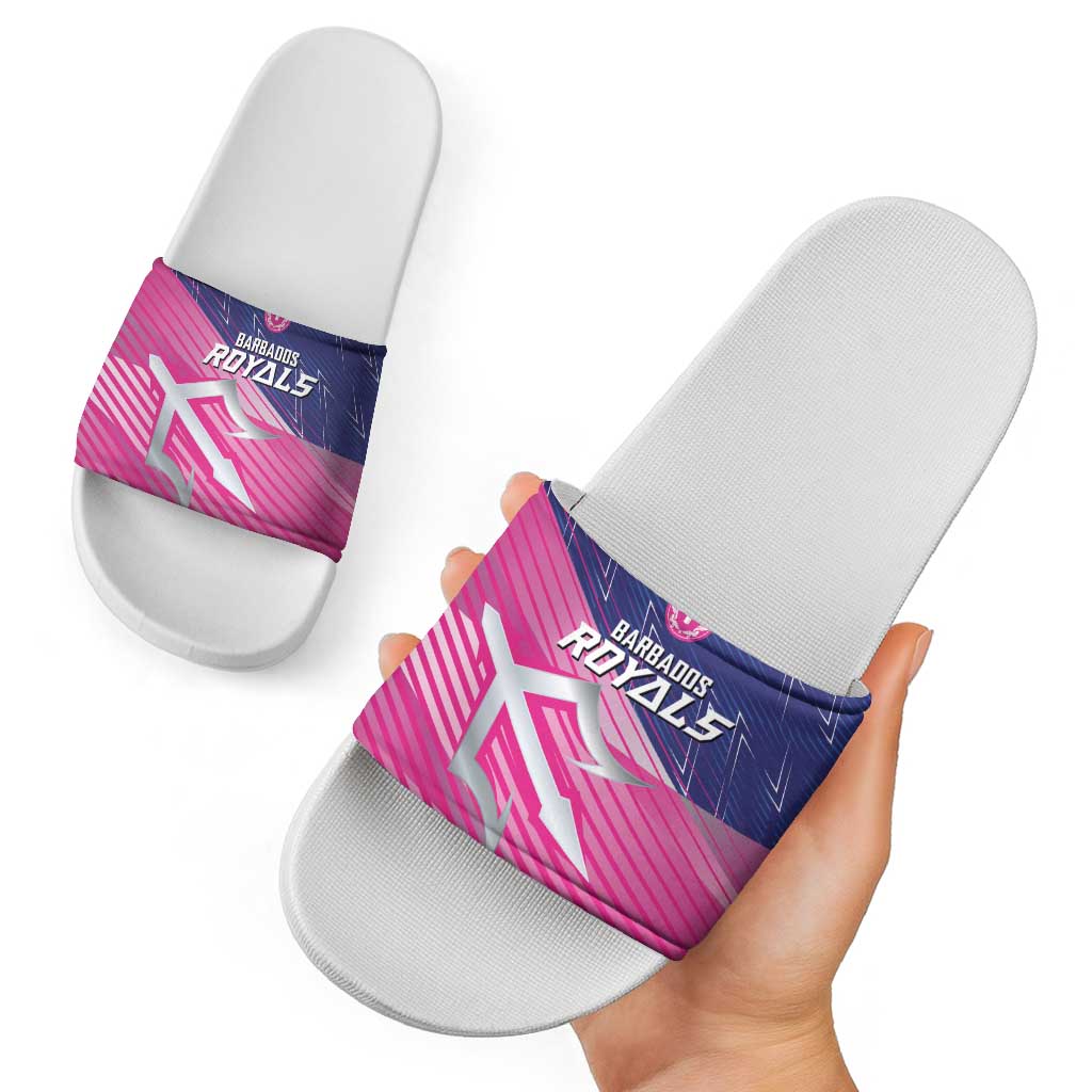 Barbados Cricket Royals Slide Sandals Sporty Style with Trident Symbol LT03