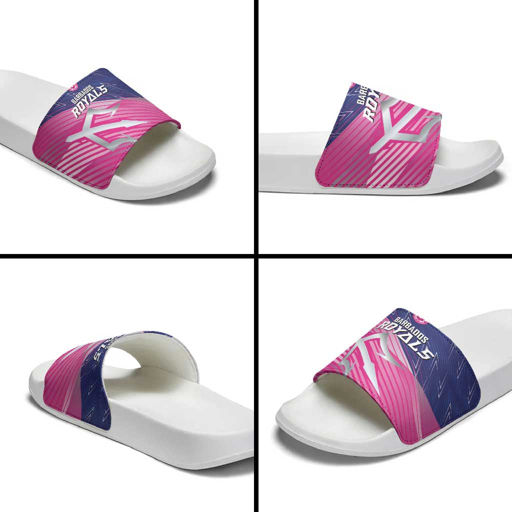 Barbados Cricket Royals Slide Sandals Sporty Style with Trident Symbol LT03