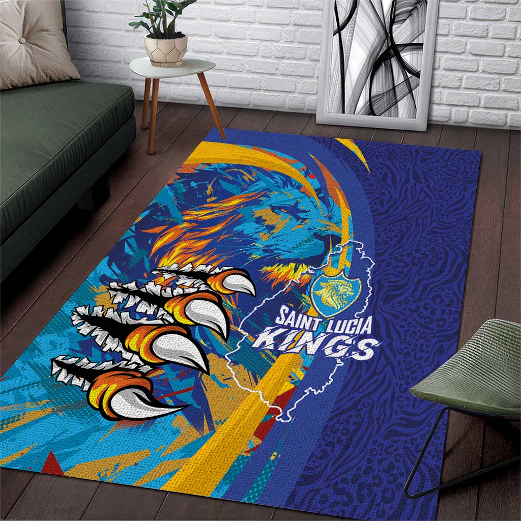 Saint Lucia Cricket Kings Area Rug Caribbean-Roar of Power Lions LT03