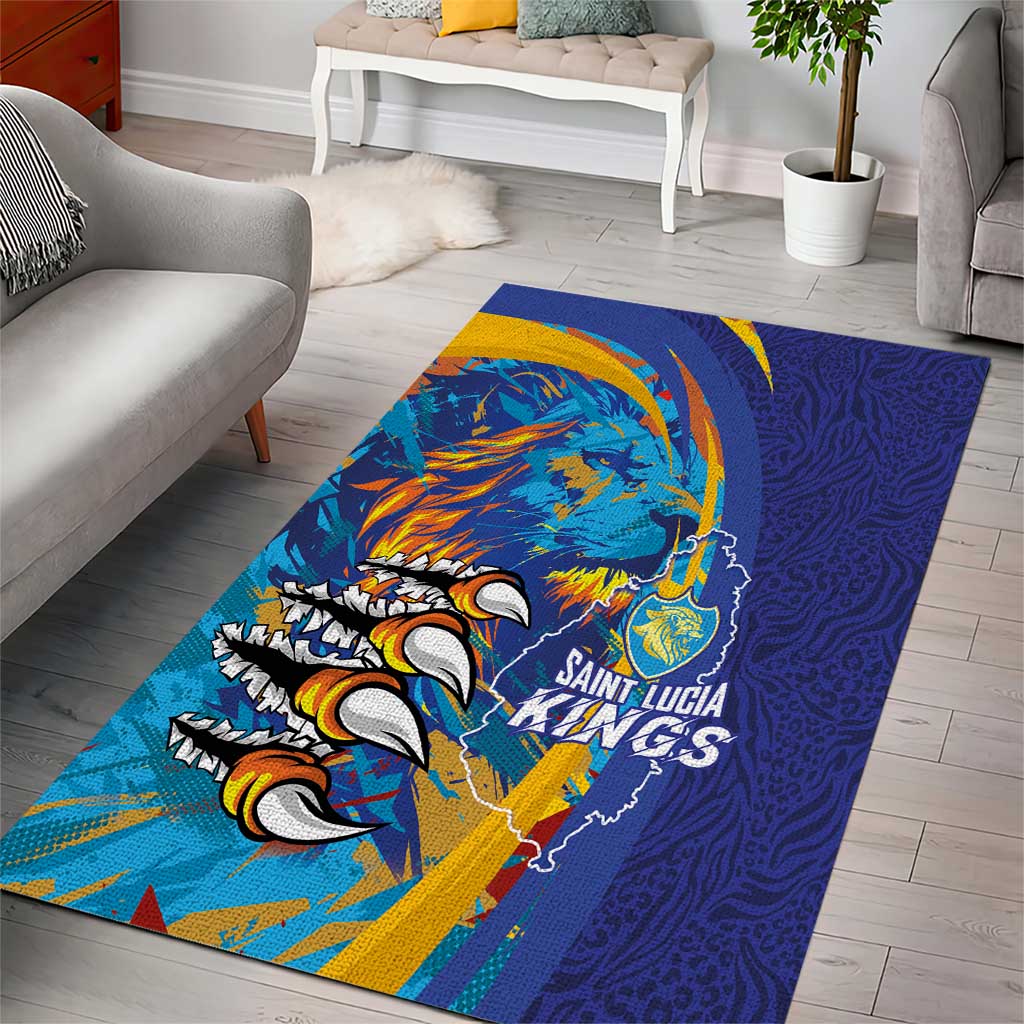 Saint Lucia Cricket Kings Area Rug Caribbean-Roar of Power Lions LT03
