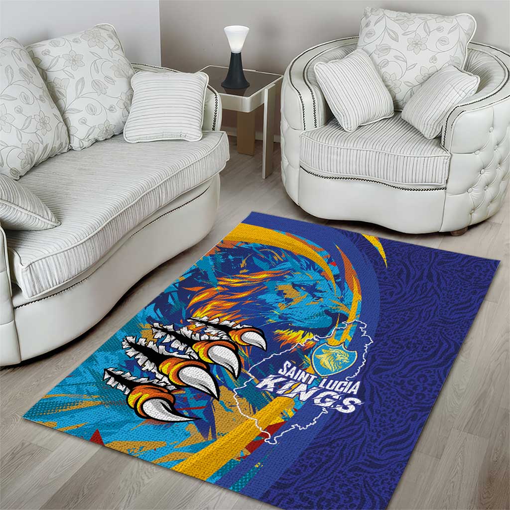 Saint Lucia Cricket Kings Area Rug Caribbean-Roar of Power Lions LT03