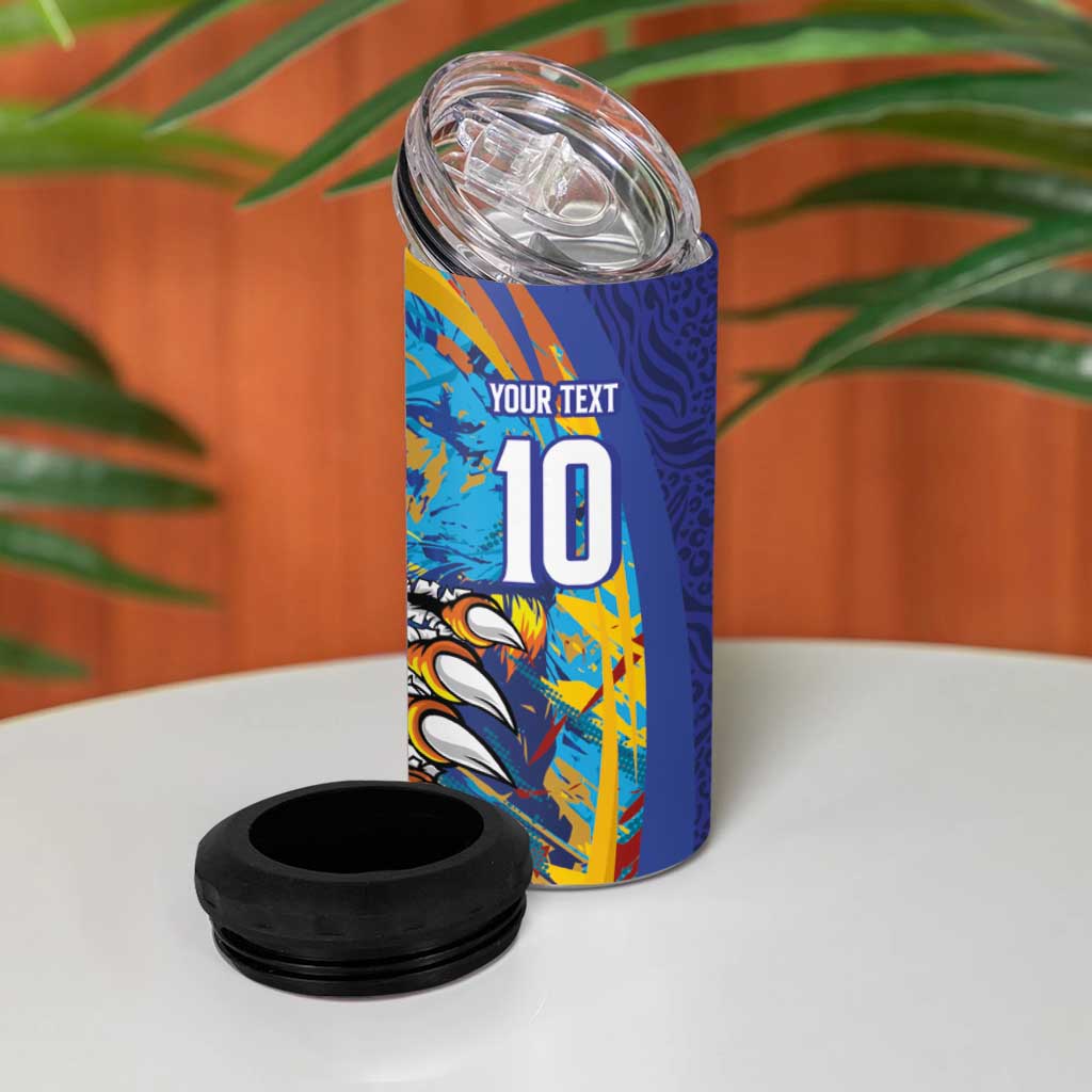 Custom Saint Lucia Cricket Kings 4 in 1 Can Cooler Tumbler Caribbean-Roar of Power Lions LT03