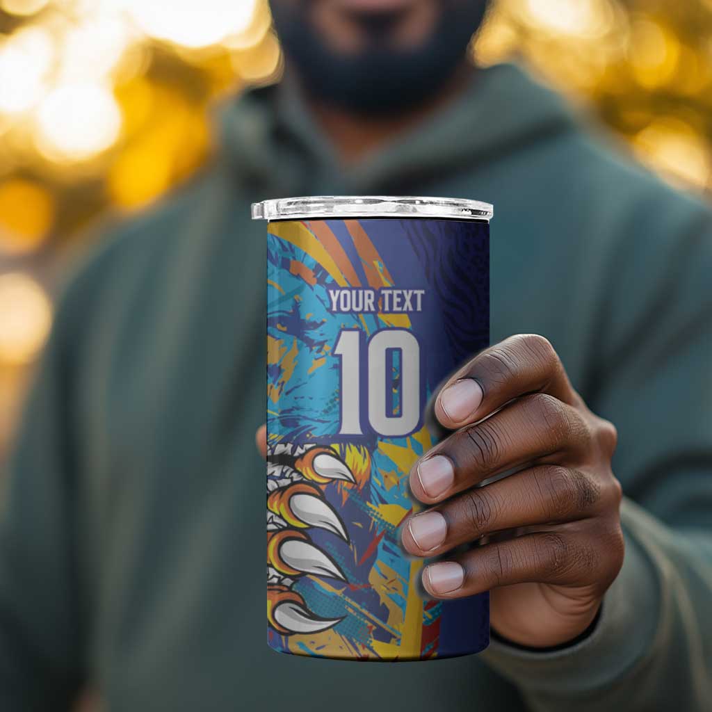 Custom Saint Lucia Cricket Kings 4 in 1 Can Cooler Tumbler Caribbean-Roar of Power Lions LT03