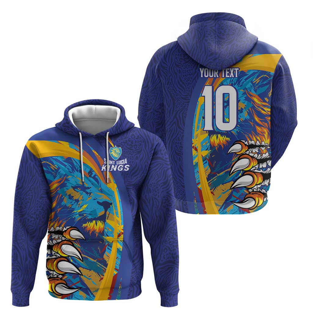 Custom Saint Lucia Cricket Kings Hoodie Power Lions of Caribbean LT03