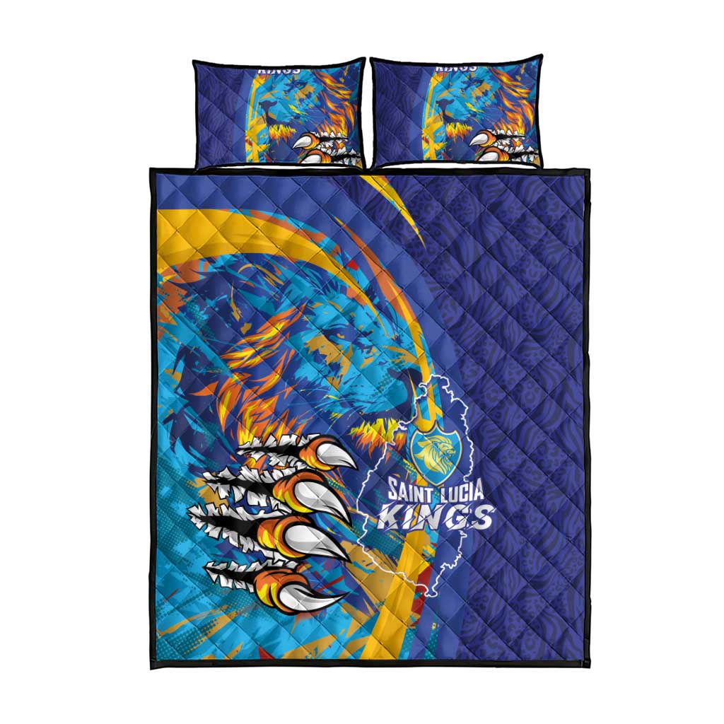 Saint Lucia Cricket Kings Quilt Bed Set Caribbean-Roar of Power Lions LT03