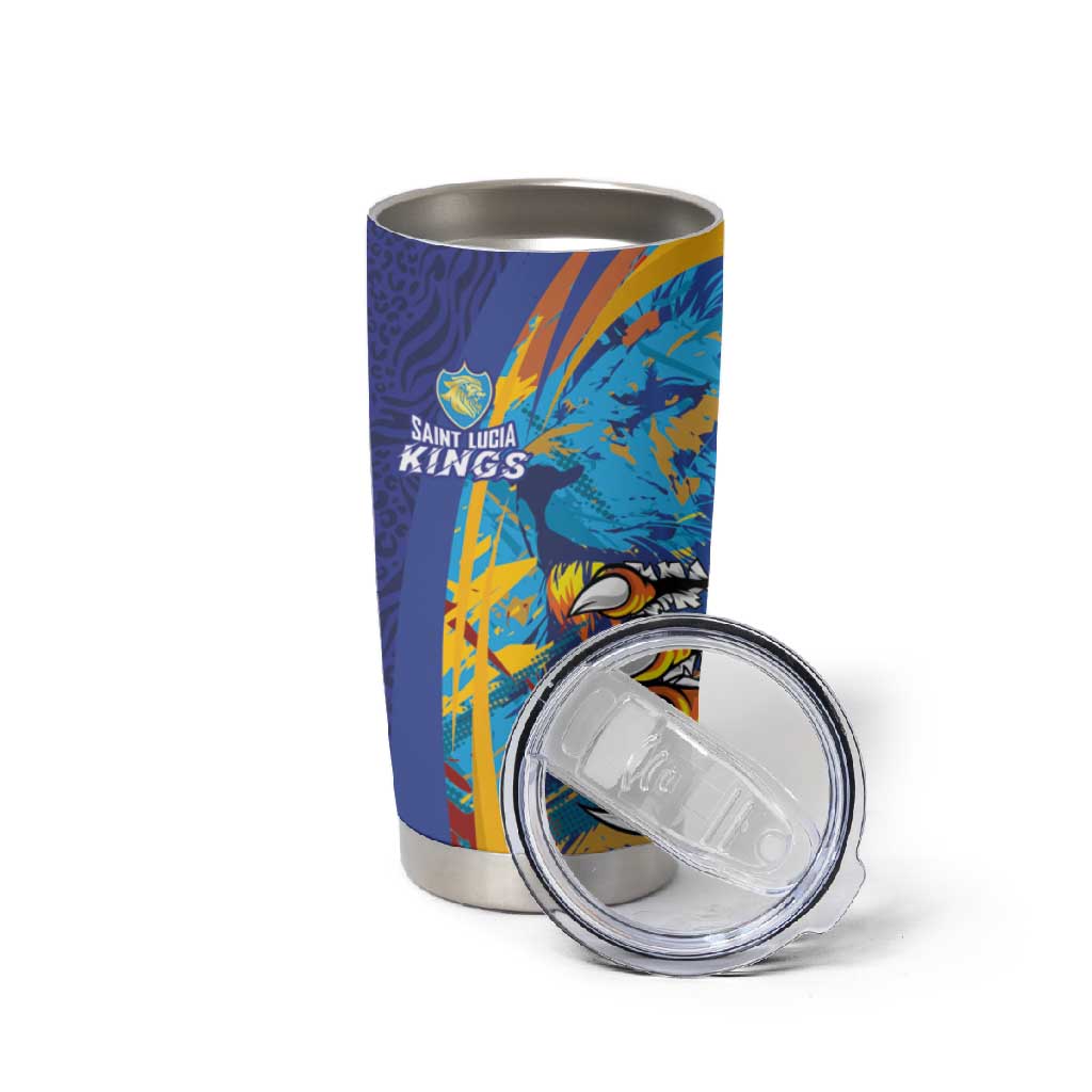 Custom Saint Lucia Cricket Kings Tumbler Cup Caribbean-Roar of Power Lions LT03