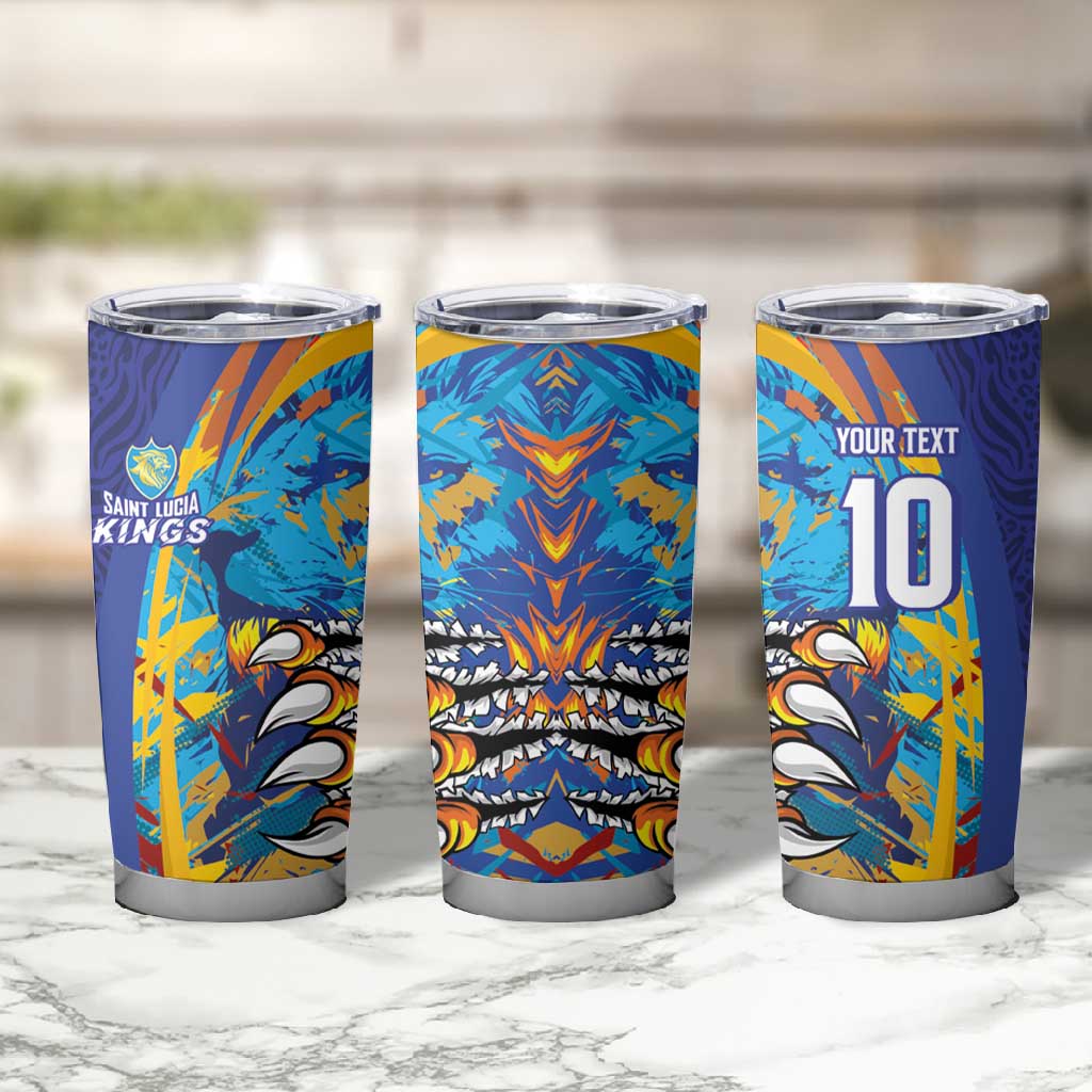 Custom Saint Lucia Cricket Kings Tumbler Cup Caribbean-Roar of Power Lions LT03