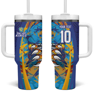 Custom Saint Lucia Cricket Kings Tumbler With Handle Caribbean-Roar of Power Lions LT03