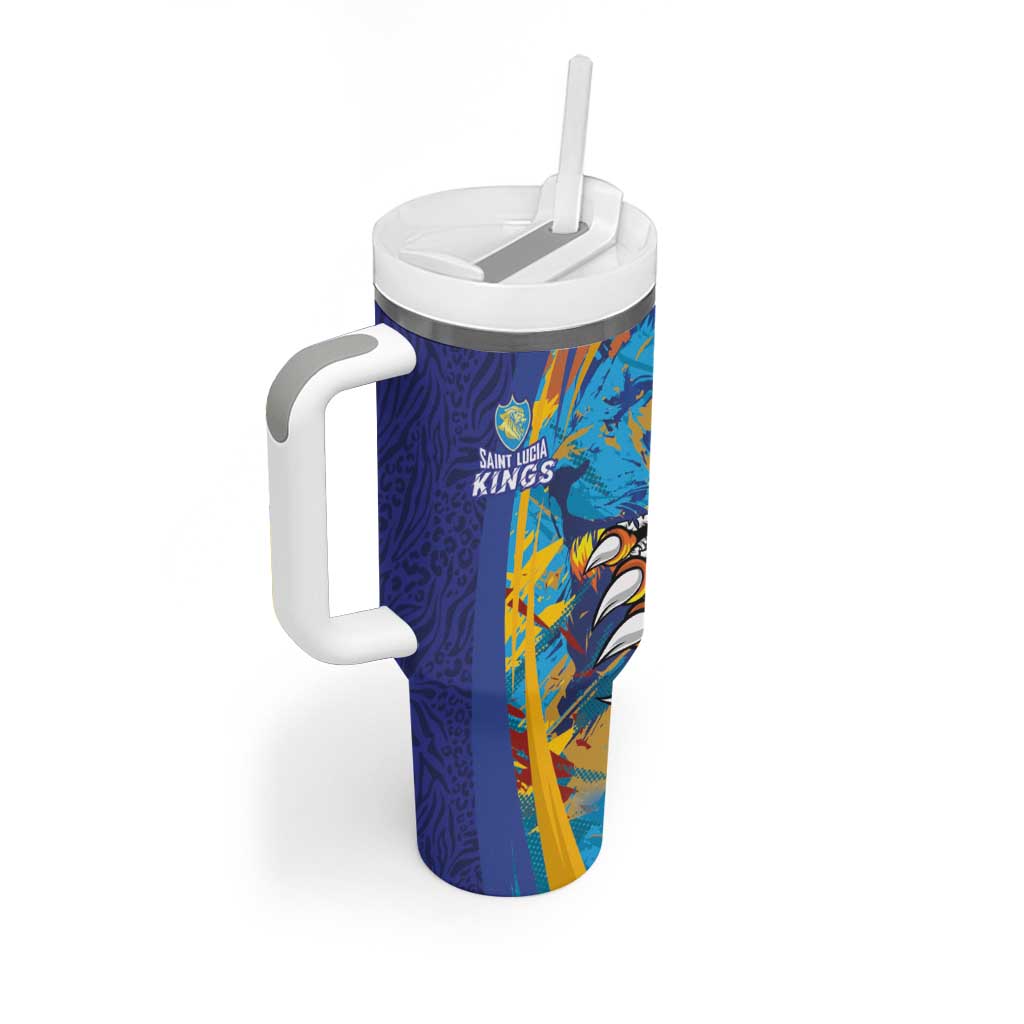 Custom Saint Lucia Cricket Kings Tumbler With Handle Caribbean-Roar of Power Lions LT03