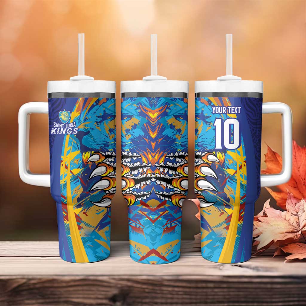 Custom Saint Lucia Cricket Kings Tumbler With Handle Caribbean-Roar of Power Lions LT03