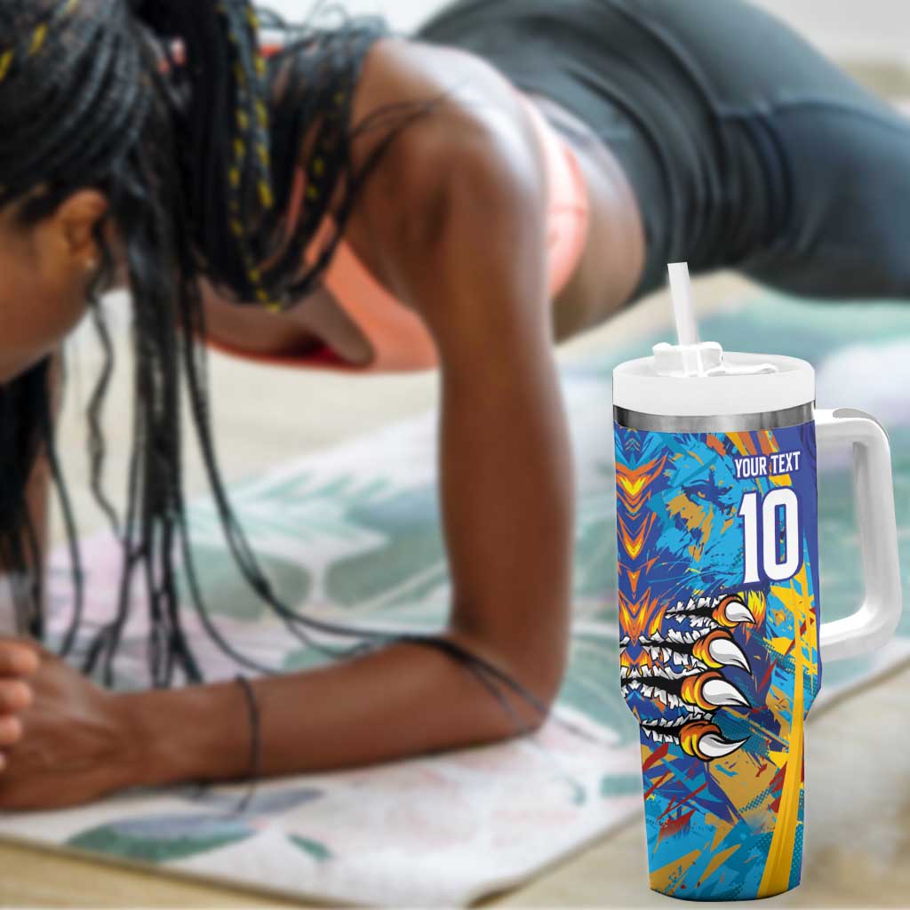 Custom Saint Lucia Cricket Kings Tumbler With Handle Caribbean-Roar of Power Lions LT03