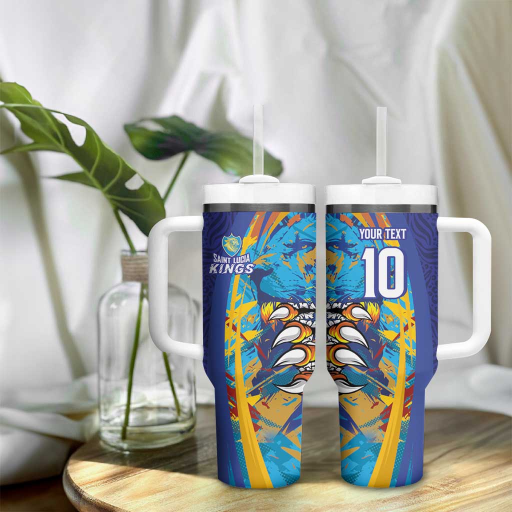 Custom Saint Lucia Cricket Kings Tumbler With Handle Caribbean-Roar of Power Lions LT03