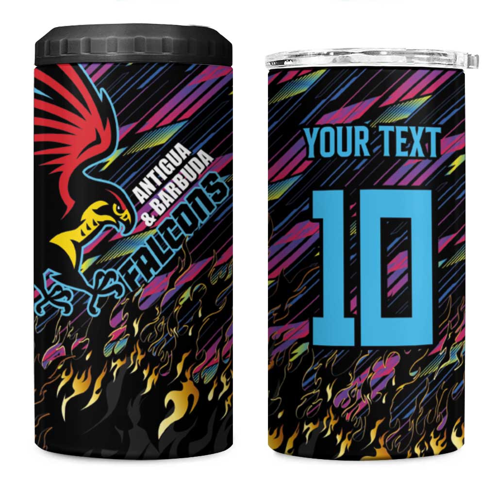 Custom Antigua & Barbuda Cricket Falcons 4 in 1 Can Cooler Tumbler Through The Fire-Go Glory LT03