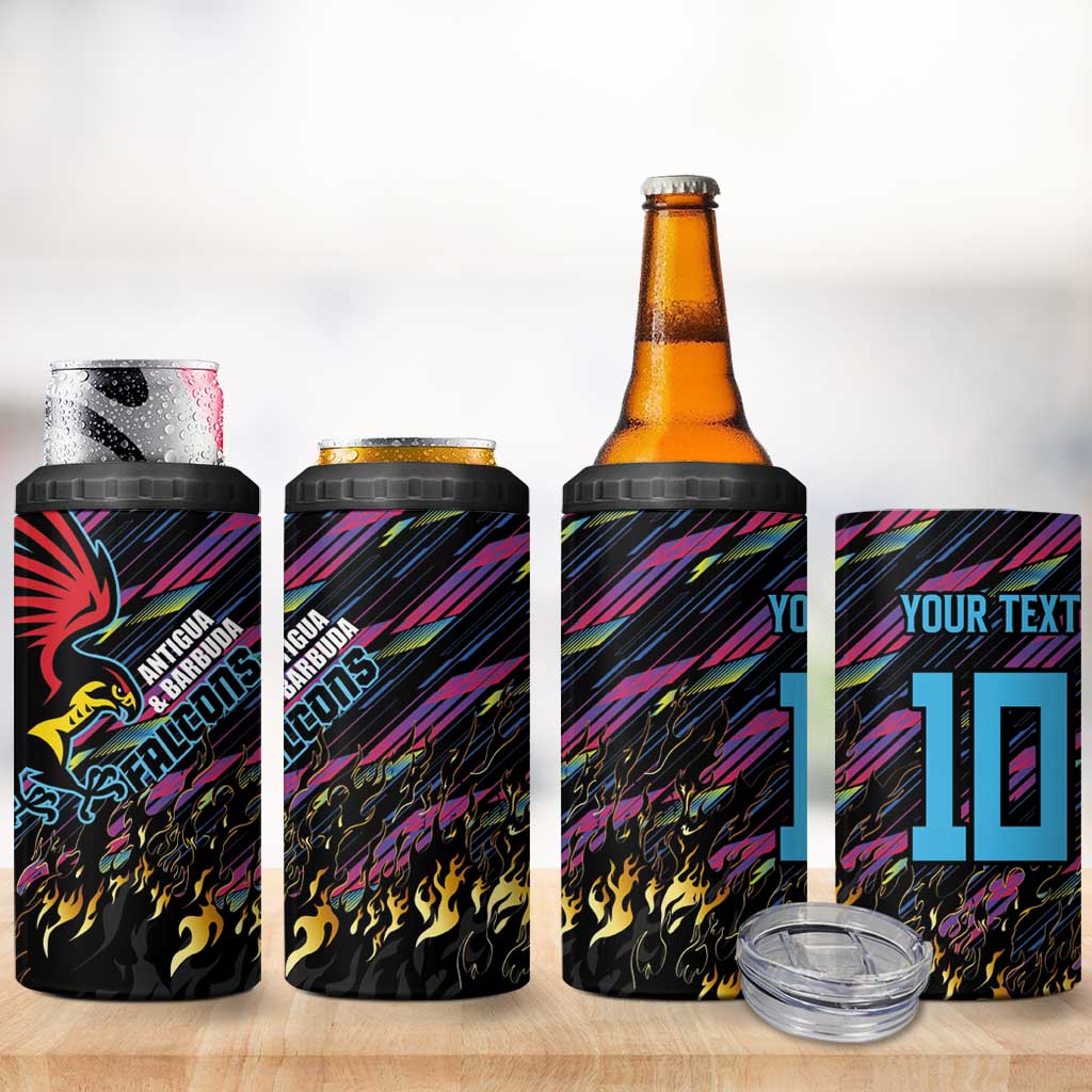 Custom Antigua & Barbuda Cricket Falcons 4 in 1 Can Cooler Tumbler Through The Fire-Go Glory LT03