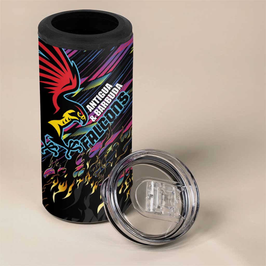 Custom Antigua & Barbuda Cricket Falcons 4 in 1 Can Cooler Tumbler Through The Fire-Go Glory LT03