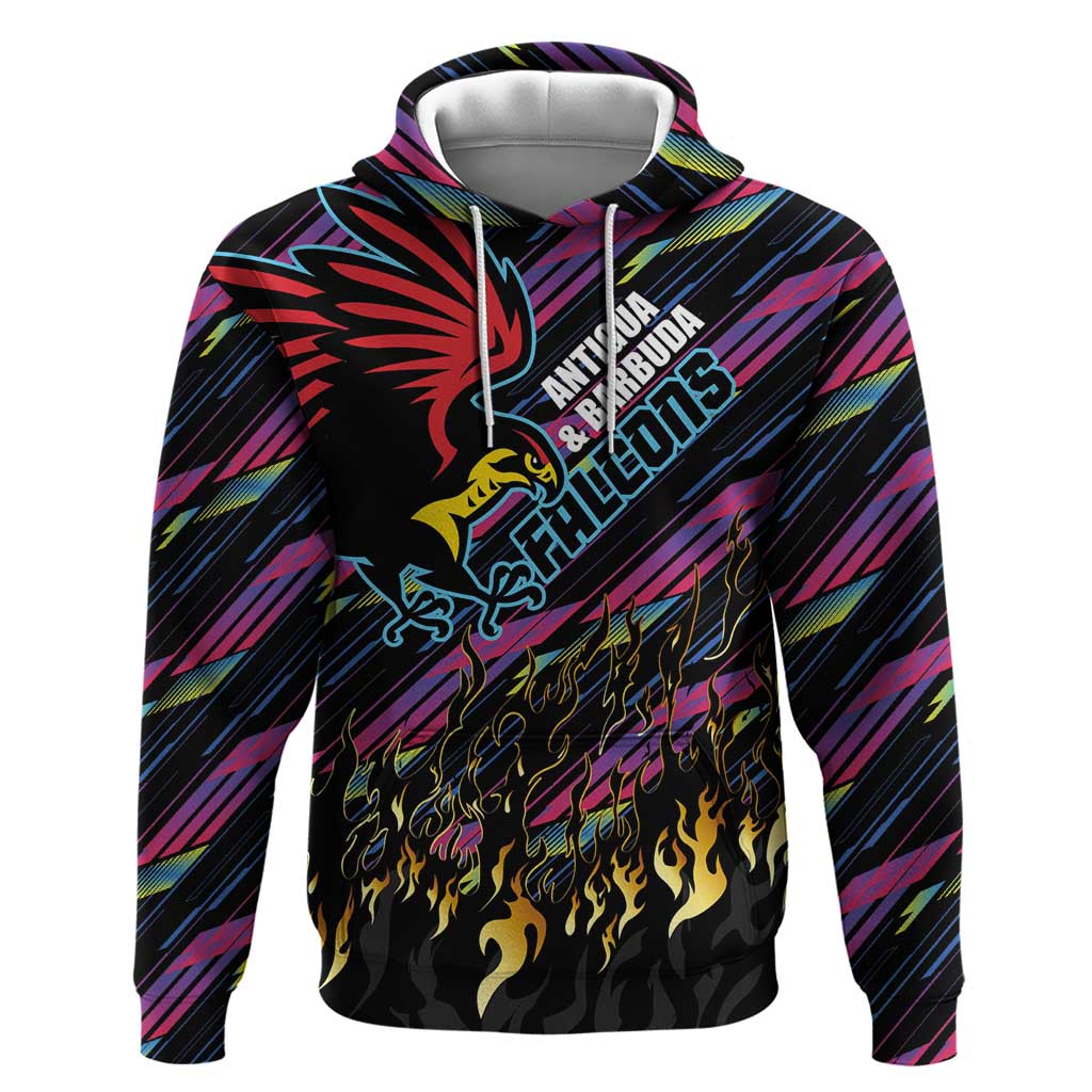 Custom Antigua & Barbuda Cricket Falcons Hoodie Through The Fire LT03