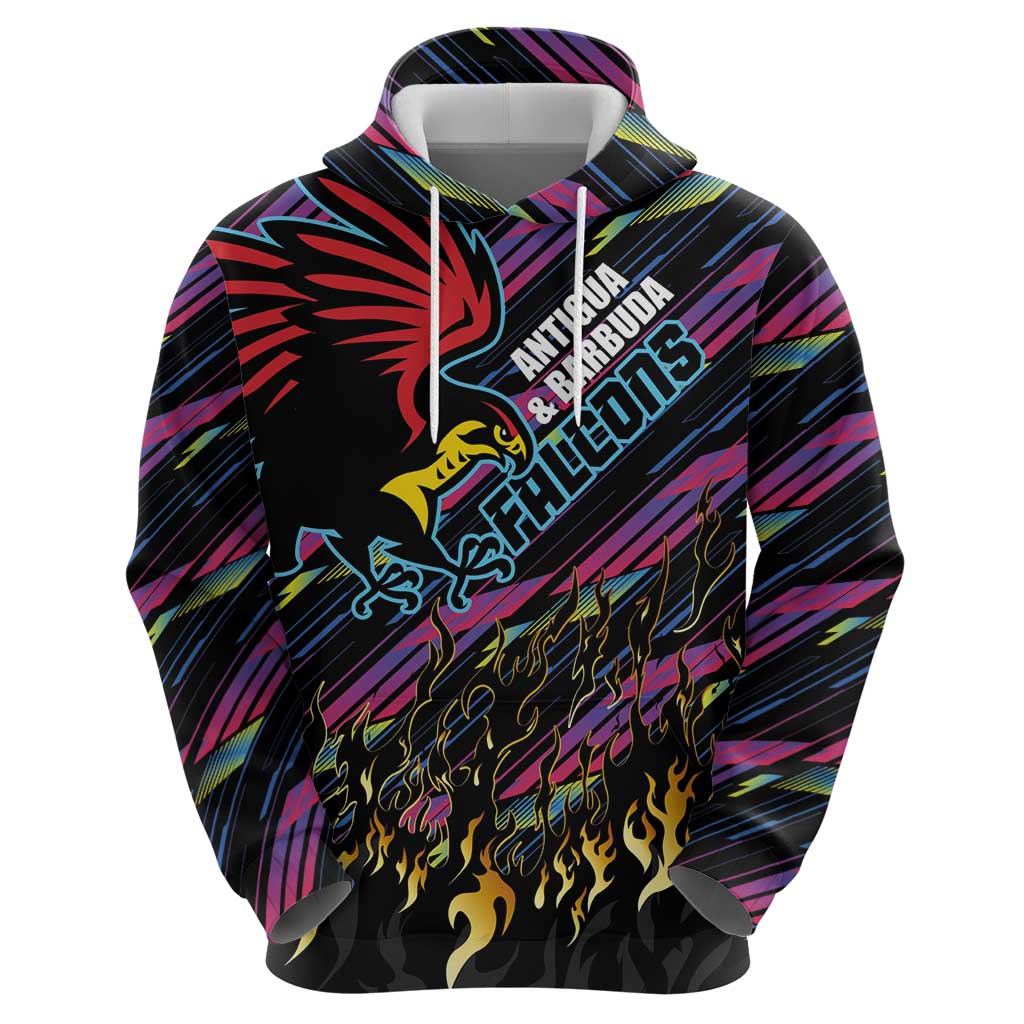 Custom Antigua & Barbuda Cricket Falcons Hoodie Through The Fire LT03