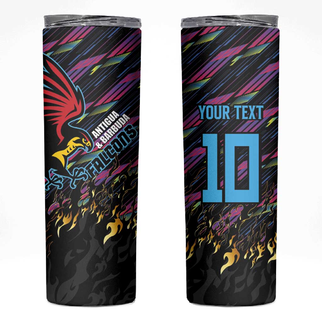 Custom Antigua & Barbuda Cricket Falcons Skinny Tumbler Through The Fire-Go Glory LT03