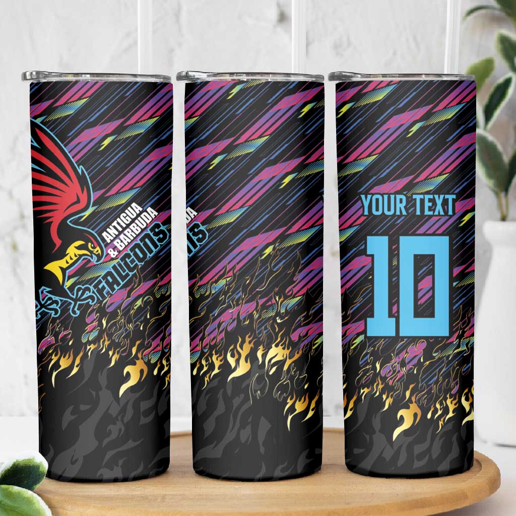 Custom Antigua & Barbuda Cricket Falcons Skinny Tumbler Through The Fire-Go Glory LT03
