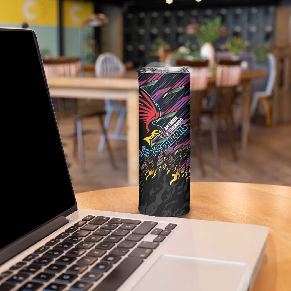 Custom Antigua & Barbuda Cricket Falcons Skinny Tumbler Through The Fire-Go Glory LT03
