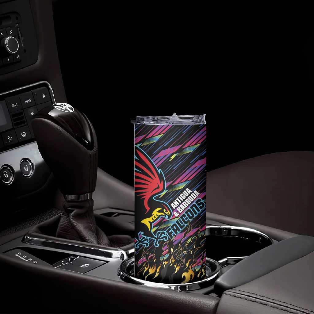 Custom Antigua & Barbuda Cricket Falcons Skinny Tumbler Through The Fire-Go Glory LT03