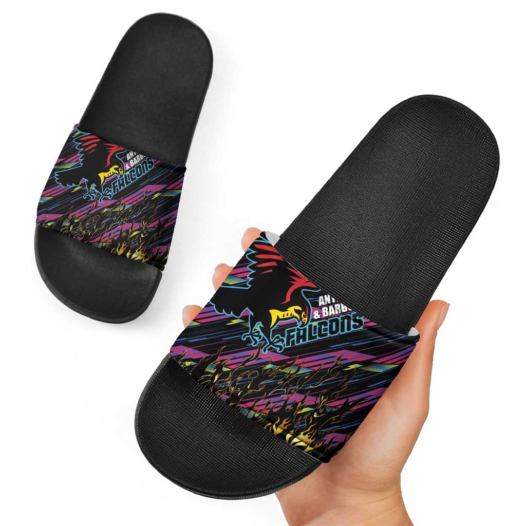 Antigua & Barbuda Cricket Falcons Slide Sandals Through The Fire LT03