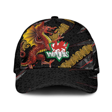 Welsh Celtic Classic Cap Wales Y Ddraig Goch with Celtic Knot Sporty LT03