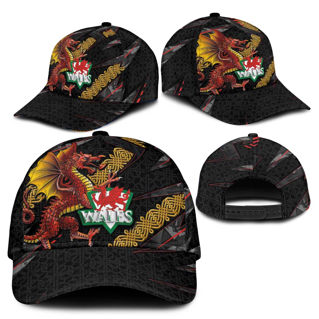 Welsh Celtic Classic Cap Wales Y Ddraig Goch with Celtic Knot Sporty LT03