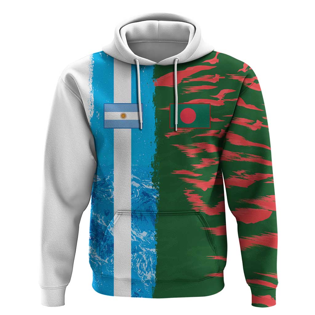 Custom Bangladesh and Argentina Football Half Style Hoodie LT03
