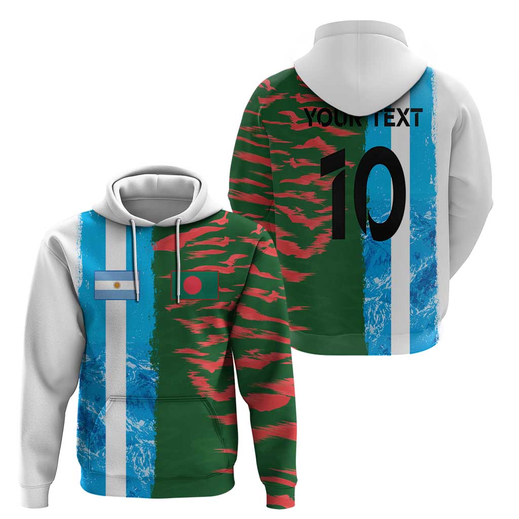 Custom Bangladesh and Argentina Football Half Style Hoodie LT03