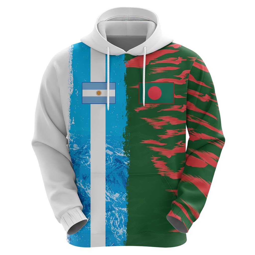 Custom Bangladesh and Argentina Football Half Style Hoodie LT03