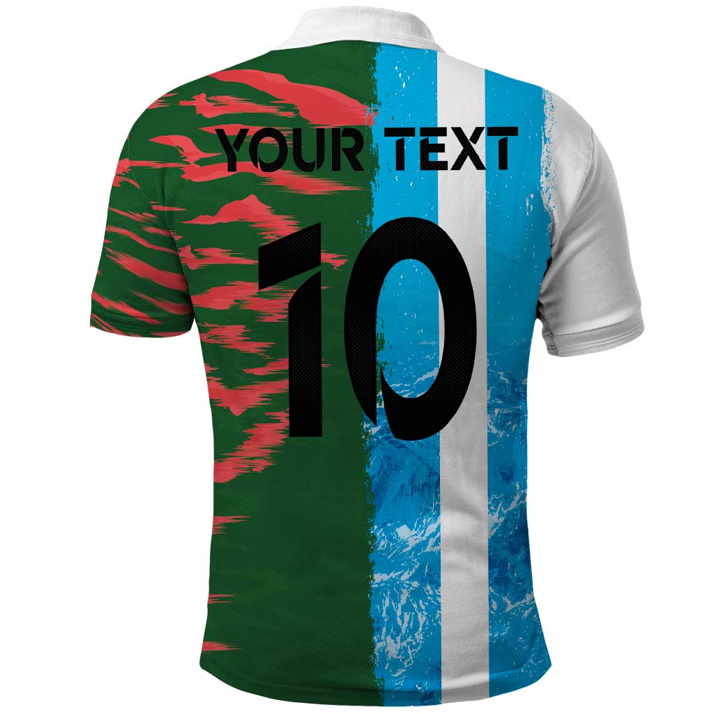 Custom Bangladesh and Argentina Football Half Style Polo Shirt LT03