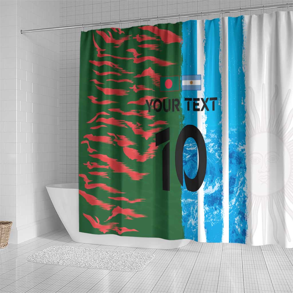 Custom Bangladesh and Argentina Football Half Style Shower Curtain LT03