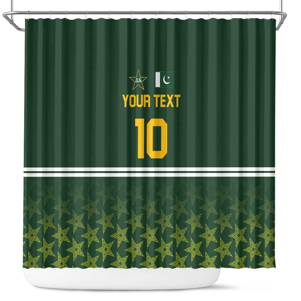 Custom Pakistan Men in Green Cricket-The Super Stars Shower Curtain LT03
