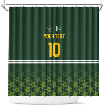 Custom Pakistan Men in Green Cricket-The Super Stars Shower Curtain LT03