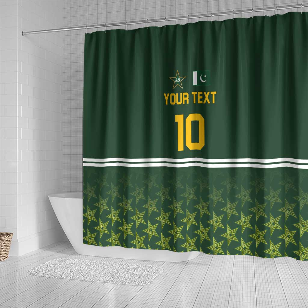 Custom Pakistan Men in Green Cricket-The Super Stars Shower Curtain LT03
