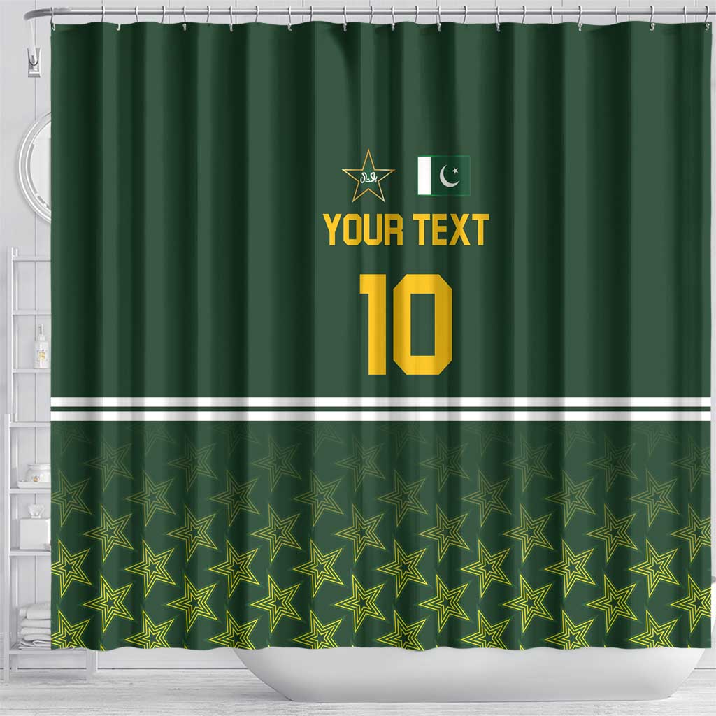 Custom Pakistan Men in Green Cricket-The Super Stars Shower Curtain LT03