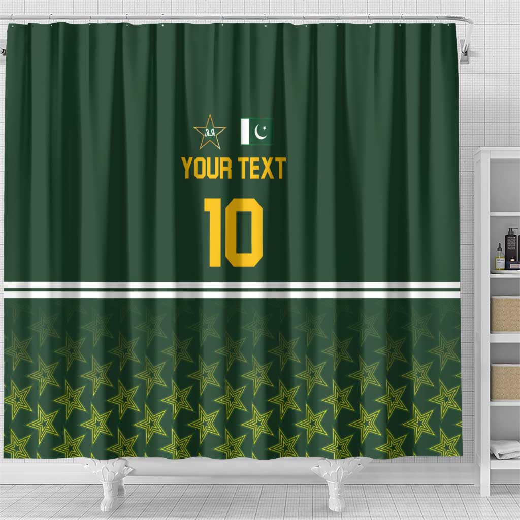 Custom Pakistan Men in Green Cricket-The Super Stars Shower Curtain LT03
