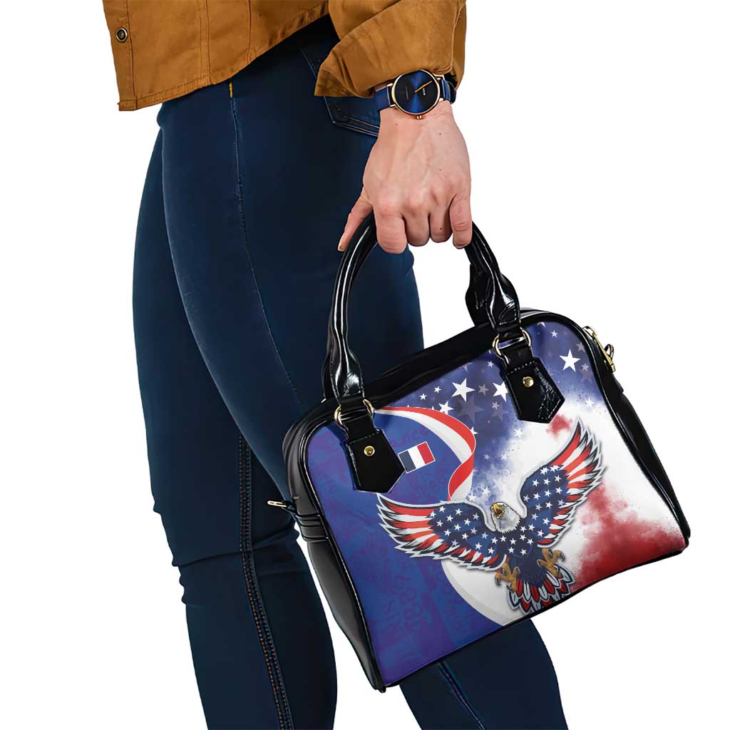 French American Heritage Month Shoulder Handbag USA Eagle and France Urban Paris National Flag Style LT03