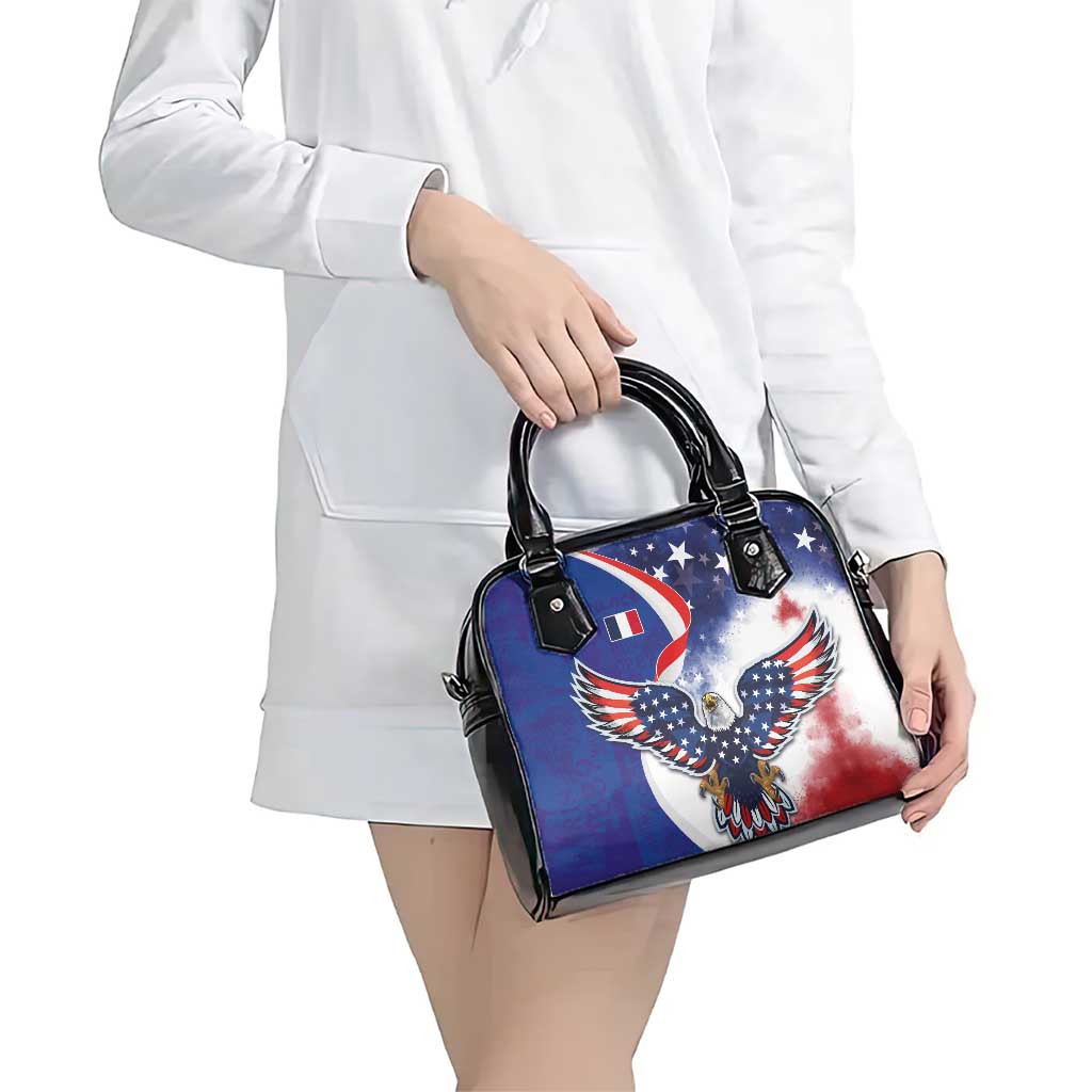 French American Heritage Month Shoulder Handbag USA Eagle and France Urban Paris National Flag Style LT03