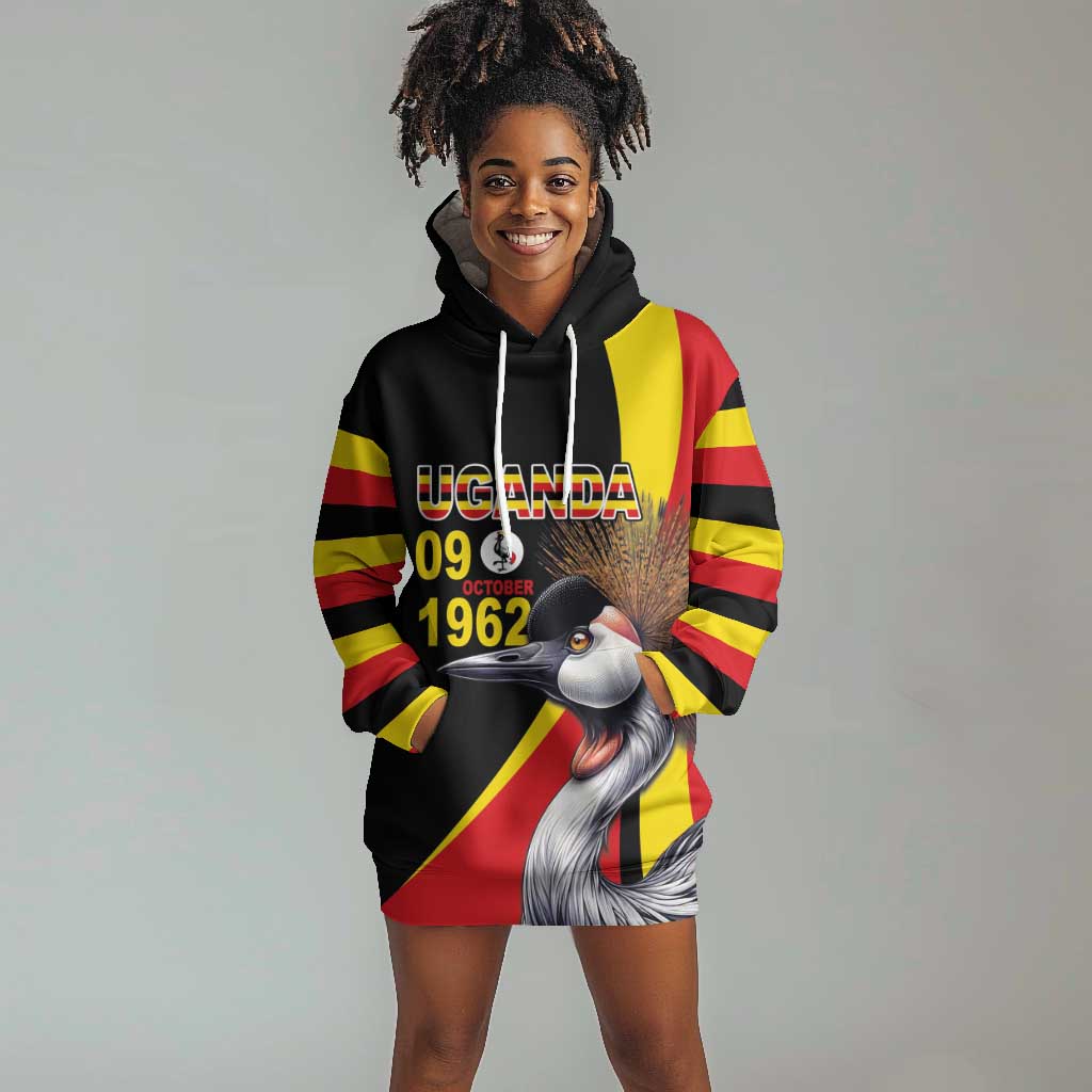 Uganda Independence Day with Crowned Cranes Hoodie Dress LT03
