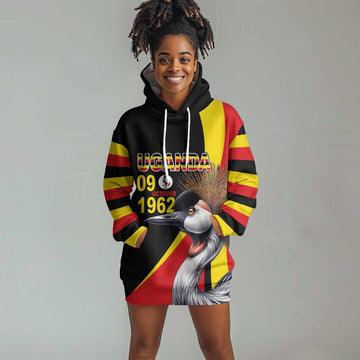 Uganda Independence Day with Crowned Cranes Hoodie Dress LT03