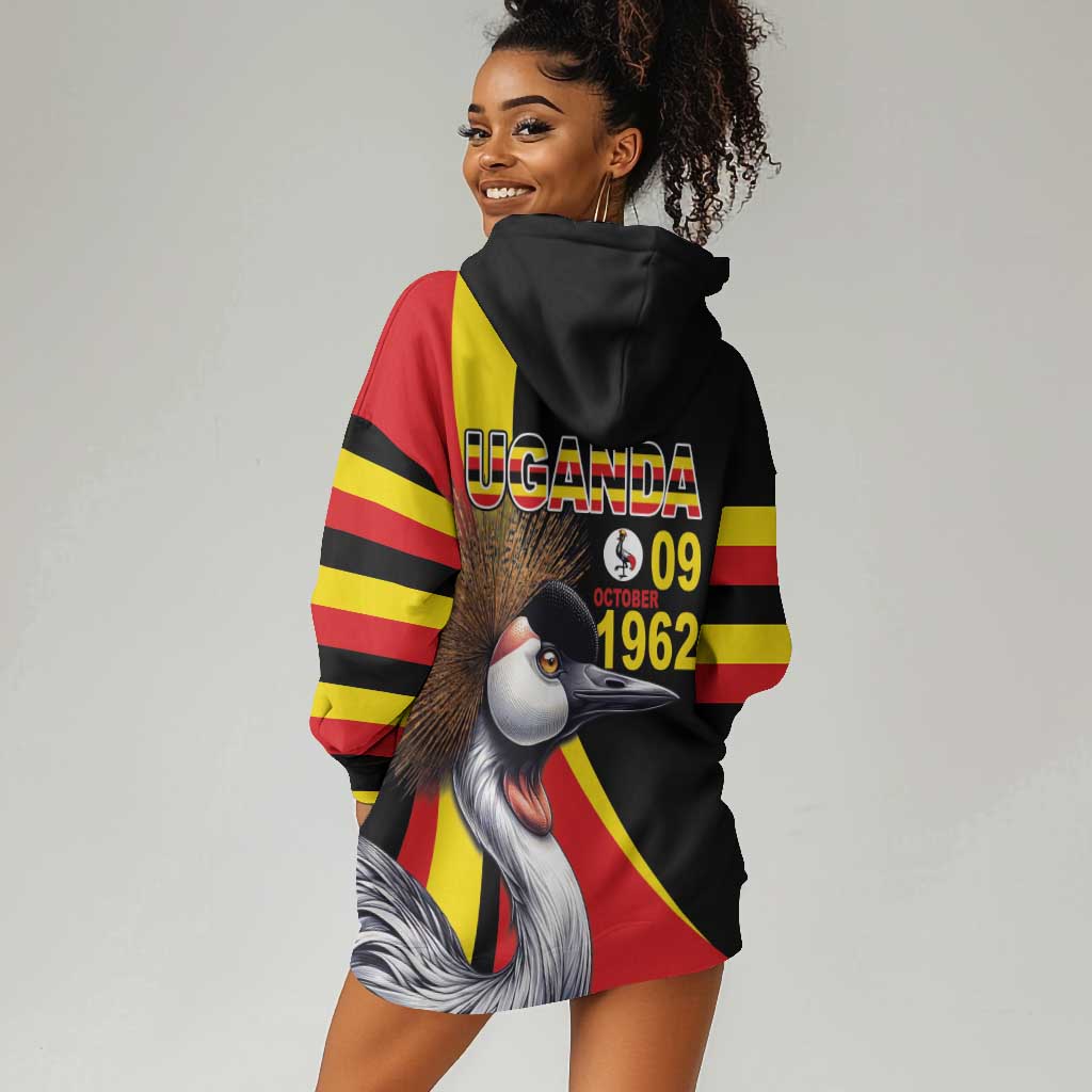 Uganda Independence Day with Crowned Cranes Hoodie Dress LT03