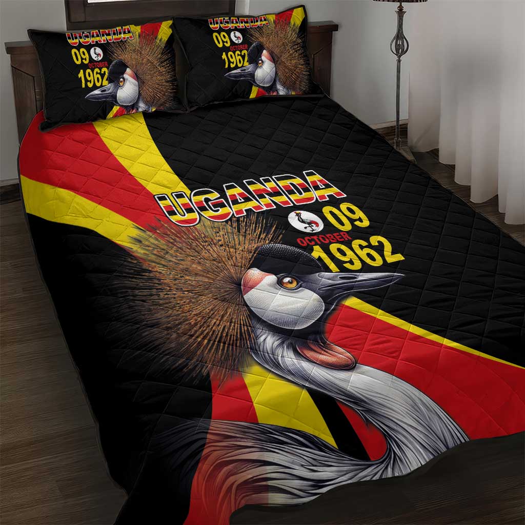 Uganda Independence Day with Crowned Cranes Quilt Bed Set LT03