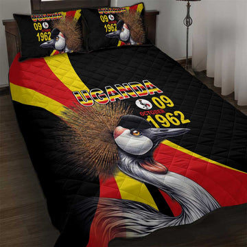 Uganda Independence Day with Crowned Cranes Quilt Bed Set LT03