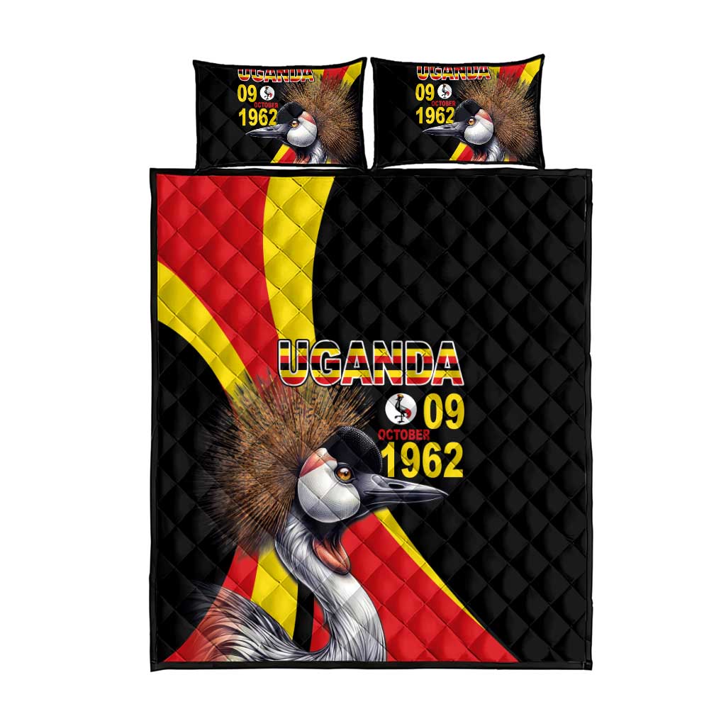 Uganda Independence Day with Crowned Cranes Quilt Bed Set LT03